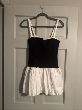 Show Me Your MuMu Black & White Two-Tone Mini Sundress